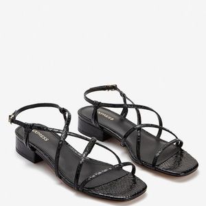 Express Strappy Square Toe Heeled Sandals